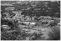Frenchtown from above. Saint Thomas, US Virgin Islands ( black and white)