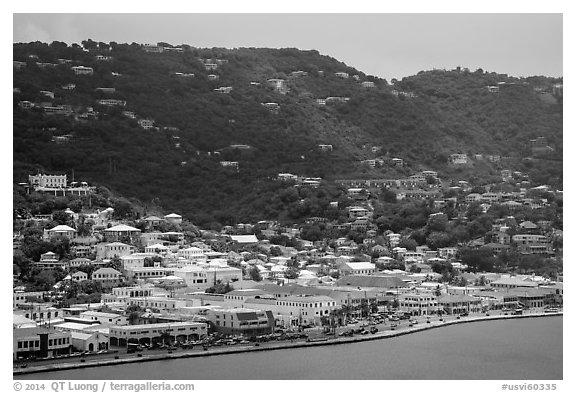 Fort Christian, Charlotte Amalie. Saint Thomas, US Virgin Islands (black and white)