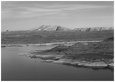 Antelope Island and Lake Powell, Glen Canyon National Recreation Area, Arizona. USA ( black and white)