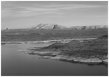 Antelope Island and Lake Powell, Glen Canyon National Recreation Area, Arizona. USA ( black and white)
