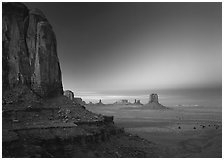 View from North Window at dusk. USA ( black and white)