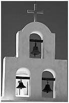 White Bell tower, San Xavier del Bac Mission. Tucson, Arizona, USA (black and white)