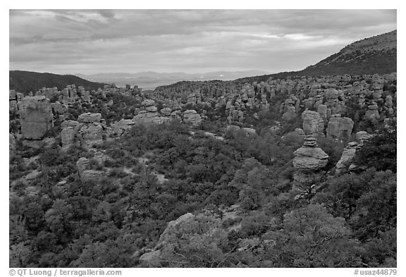 Massai Point view. Chiricahua National Monument, Arizona, USA (black and white)