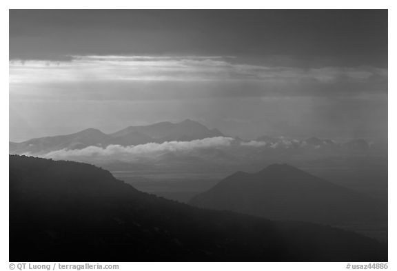 Storm over distant mountains. Chiricahua National Monument, Arizona, USA