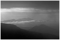 Storm over distant mountains. Chiricahua National Monument, Arizona, USA (black and white)