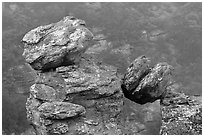 Balanced boulder. Chiricahua National Monument, Arizona, USA (black and white)