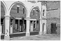 Main street seen from ruined building, Clifton. Arizona, USA ( black and white)