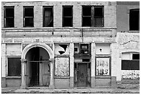 Boarded up storefront, Clifton. Arizona, USA (black and white)