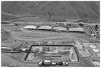 Copper mining installations, Morenci. Arizona, USA ( black and white)