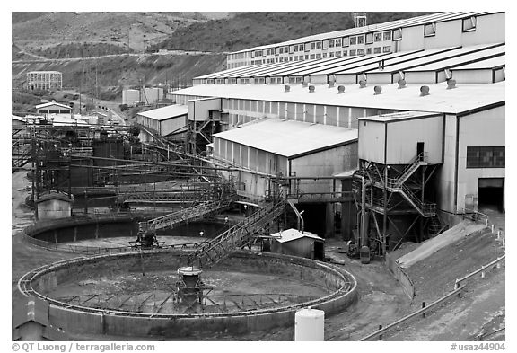 Copper mine concentrator, Morenci. Arizona, USA (black and white)