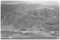 Copper mining operation, Morenci. Arizona, USA (black and white)