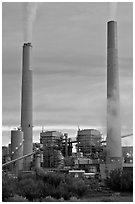 Smokestacks, Cholla generating station,. Arizona, USA ( black and white)
