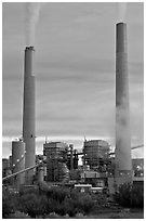 Smokestacks, Cholla generating station,. Arizona, USA (black and white)