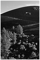 Cinder cone detail, Sunset Crater Volcano National Monument. Arizona, USA (black and white)