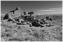 Wupatki Pueblo. Wupatki National Monument, Arizona, USA ( black and white)