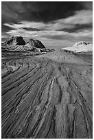 Sandstone swirl, White Pocket. Vermilion Cliffs National Monument, Arizona, USA ( black and white)