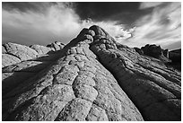 Bleached-white sandstone with crossbedding, White Pocket. Vermilion Cliffs National Monument, Arizona, USA ( black and white)