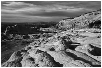 White pocket and cliffs, White Pocket. Vermilion Cliffs National Monument, Arizona, USA ( black and white)