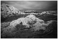 White pocket, stormy evening. Vermilion Cliffs National Monument, Arizona, USA ( black and white)