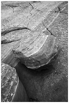 Detail of striations and rock, Coyote Buttes South. Vermilion Cliffs National Monument, Arizona, USA ( black and white)