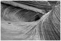 Striated multicolored sandstone, Coyote Buttes South. Vermilion Cliffs National Monument, Arizona, USA ( black and white)