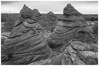 Paw Hole Teepees, Coyote Buttes South. Vermilion Cliffs National Monument, Arizona, USA ( black and white)