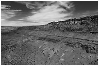 Aerial view of Vermillion Cliffs. Vermilion Cliffs National Monument, Arizona, USA ( black and white)