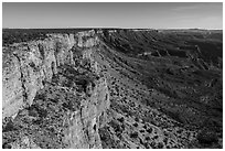 Grand Canyon rim Cliffs. Parashant National Monument, Arizona, USA ( black and white)