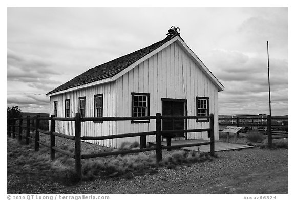 Mount Trumbull School House. Grand Canyon-Parashant National Monument, Arizona, USA (black and white)