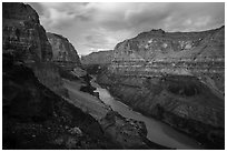 Colorado River from Whitemore Canyon Overlook. Parashant National Monument, Arizona, USA ( black and white)