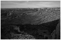 Rim cliffs, Sanup Plateau, from Twin Point. Parashant National Monument, Arizona, USA ( black and white)