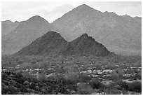 North Maricopa Mountains. Sonoran Desert National Monument, Arizona, USA ( black and white)
