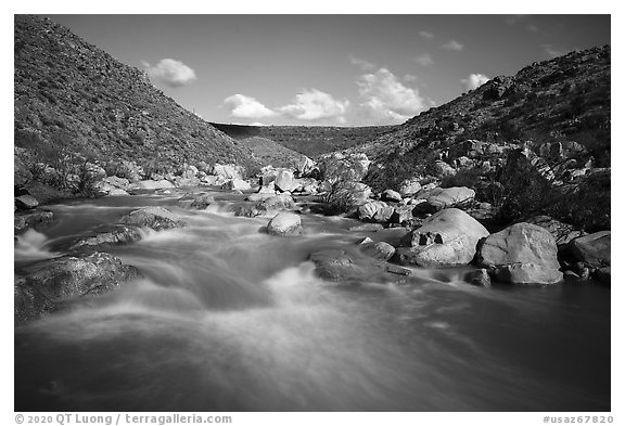 Boulders, Agua Fria River. Agua Fria National Monument, Arizona, USA (black and white)