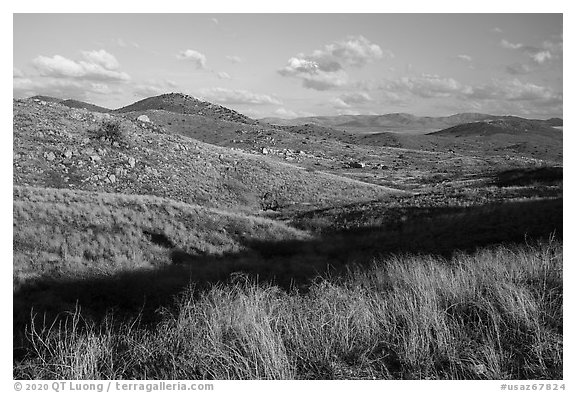 Rolling hills. Agua Fria National Monument, Arizona, USA (black and white)