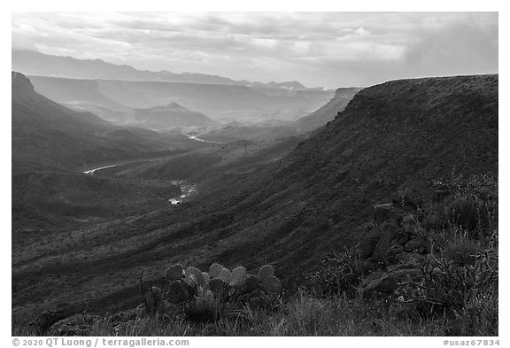 Clearing storm, Agua Fria Canyon. Agua Fria National Monument, Arizona, USA (black and white)