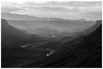 Agua Fria Canyon and Agua Fria River. Agua Fria National Monument, Arizona, USA ( black and white)