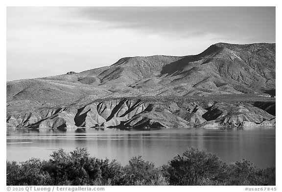 Theodore Roosevelt Lake. Tonto Naftional Monument, Arizona, USA (black and white)