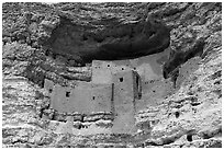 Montezuma Castle, Montezuma Castle National Monument. Arizona, USA ( black and white)