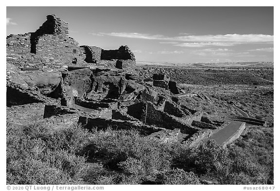 Wupatki Sinagua Ruins. Wupatki National Monument, Arizona, USA (black and white)
