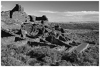 Wupatki Sinagua Ruins. Wupatki National Monument, Arizona, USA ( black and white)