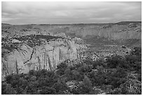 Tsegi Canyon system at dusk. Navajo National Monument, Arizona, USA ( black and white)