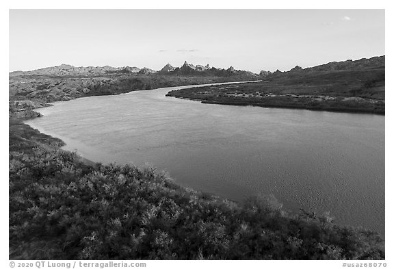 Colorado River, Havasu National Wildlife Refuge. Nevada, USA (black and white)