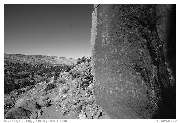 Maze petroglyphs on boulder. Vermilion Cliffs National Monument, Arizona, USA