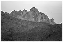Ragged Top at dawn. Ironwood Forest National Monument, Arizona, USA ( black and white)