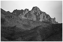 Ragged Top at sunrise. Ironwood Forest National Monument, Arizona, USA ( black and white)