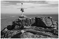 Lorene Leonberger memorial on Waterman Peak. Ironwood Forest National Monument, Arizona, USA ( black and white)