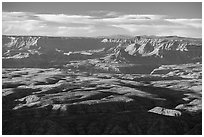 Dansill Canyon and Parashant Canyon from Mt Logan. Grand Canyon-Parashant National Monument, Arizona, USA ( black and white)