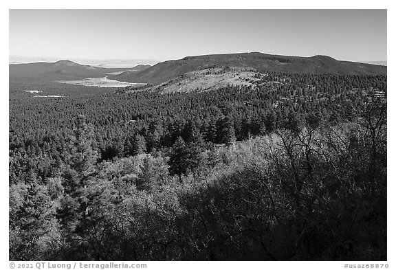 Mount Trumbull from Mount Logan. Grand Canyon-Parashant National Monument, Arizona, USA (black and white)