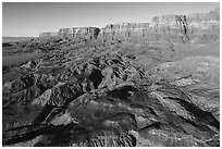 Aerial view of Vermillion Cliffs. Vermilion Cliffs National Monument, Arizona, USA ( black and white)