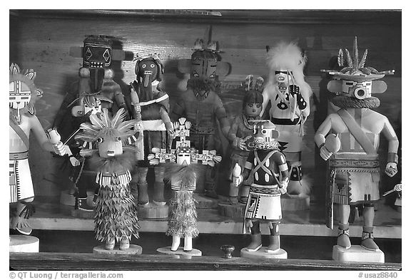 Hopi Kachina figures. Hubbell Trading Post National Historical Site, Arizona, USA